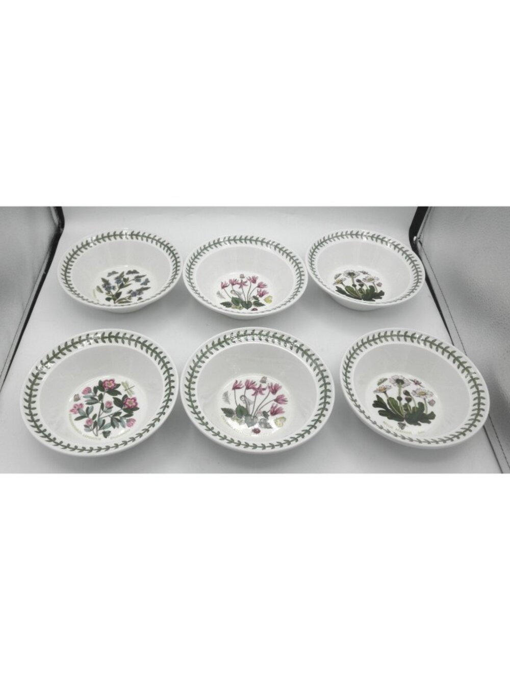 Portmeirion Botanic Garden Soup/Oatmeal Bowls Set of 6 Assorted Flowers PRTBOG
